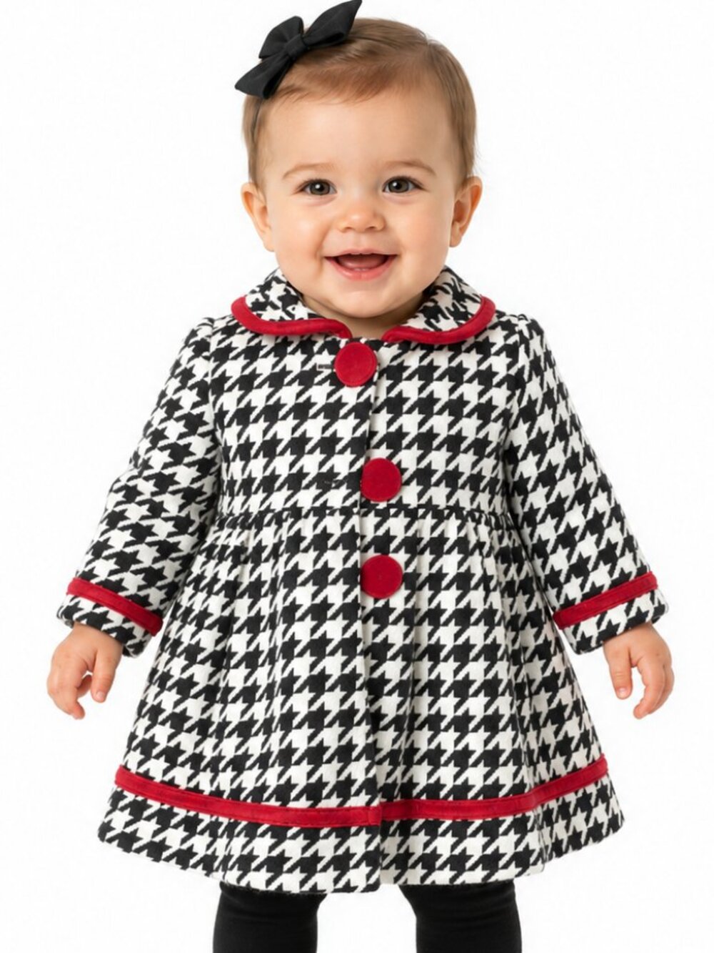 BLUEBERI BOULEVARD Baby Girls Houndstooth Dress Coat Size 12M